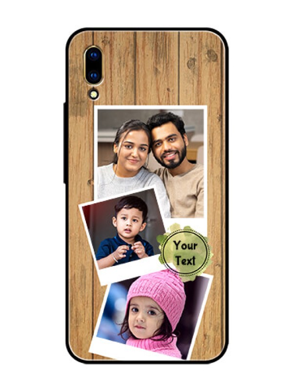 Custom Vivo V11 Pro Custom Glass Phone Case  - Wooden Texture Design