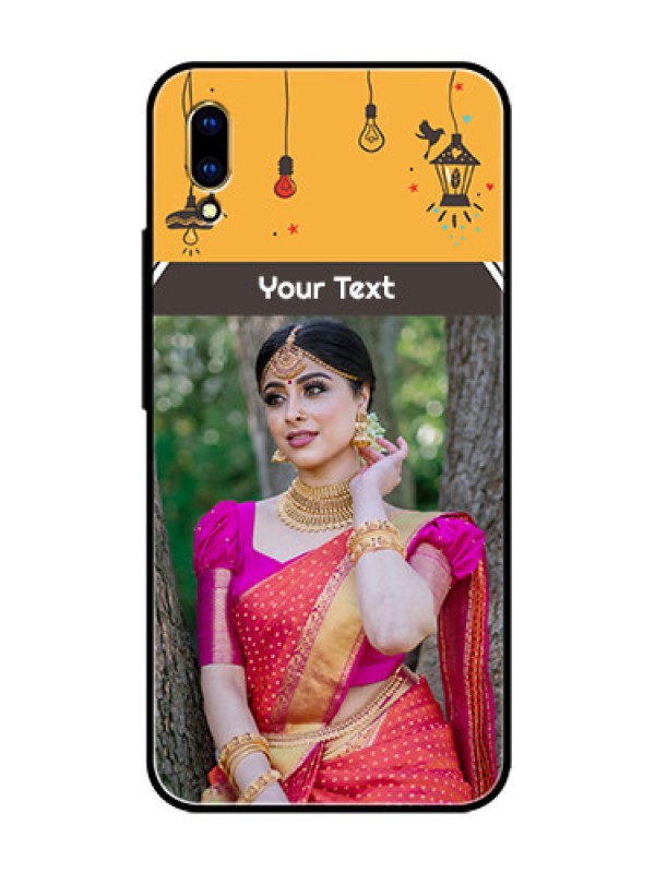 Custom Vivo V11 Pro Custom Glass Mobile Case  - with Family Picture and Icons 