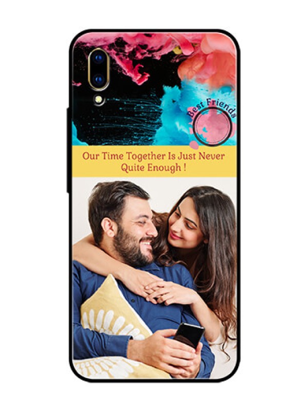 Custom Vivo V11 Pro Custom Glass Mobile Case  - Quote with Acrylic Painting Design