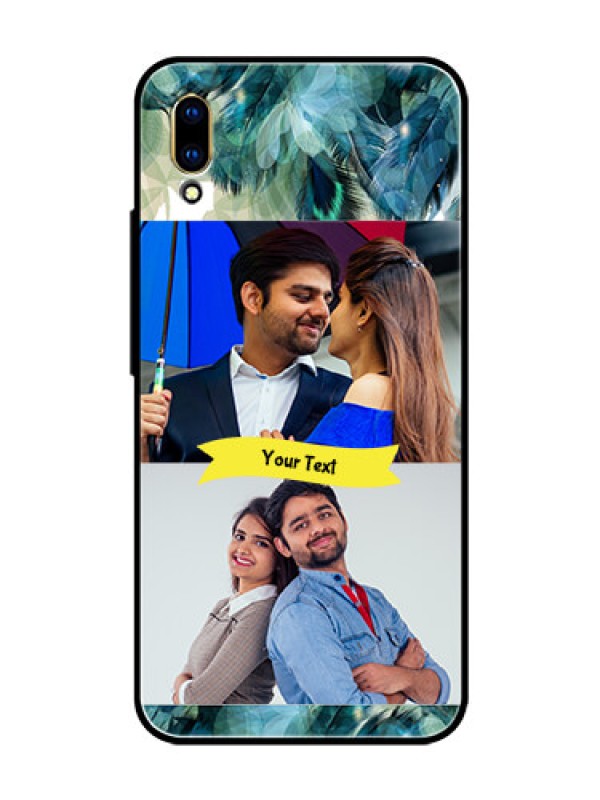 Custom Vivo V11 Pro Personalized Glass Phone Case  - Image with Boho Peacock Feather Design