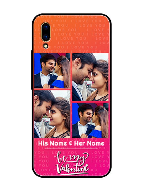 Custom Vivo V11 Pro Custom Glass Phone Case  - I Love You Pink Design