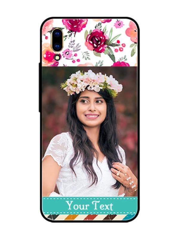 Custom Vivo V11 Pro Custom Glass Phone Case  - Watercolor Floral Design