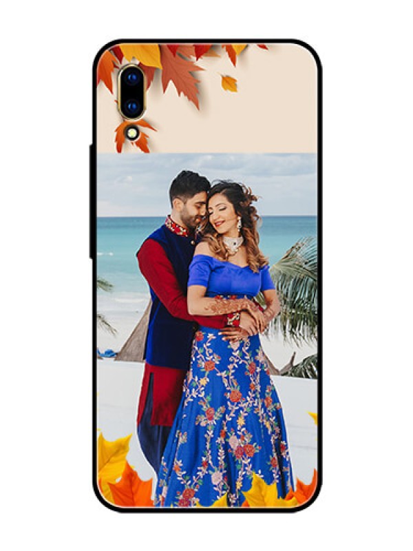 Custom Vivo V11 Pro Photo Printing on Glass Case  - Autumn Maple Leaves Design