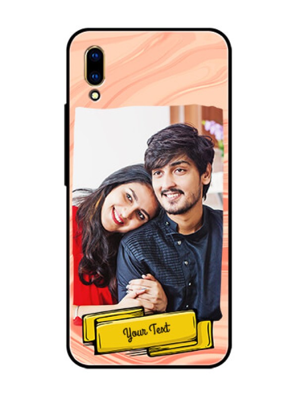 Custom Vivo V11 Pro Personalized Glass Phone Case  - Marble Texture Design