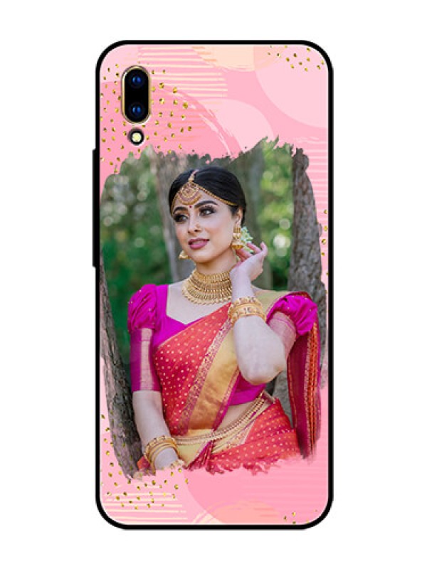 Custom Vivo V11 Pro Personalized Glass Phone Case  - Gold Glitter Splash Design
