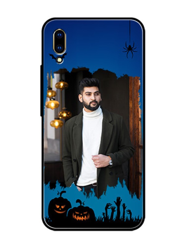 Custom Vivo V11 Pro Photo Printing on Glass Case  - with pro Halloween design 