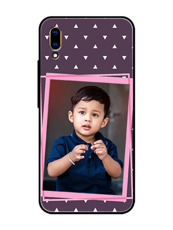Custom Vivo V11 Pro Custom Glass Mobile Case  - Triangle Pattern Dotted Design