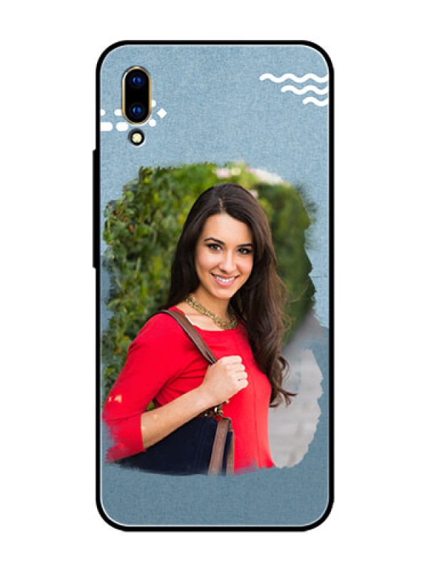 Custom Vivo V11 Pro Custom Glass Mobile Case  - Grunge Line Art Design