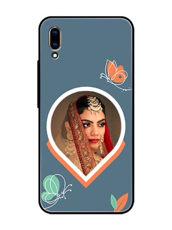 Custom Vivo V11 Pro Custom Glass Mobile Case - Droplet Butterflies Design
