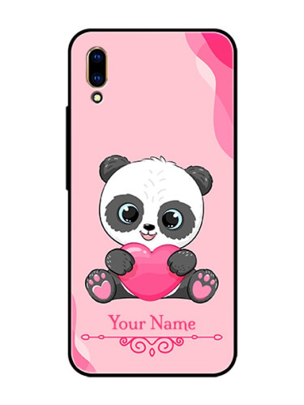 Custom Vivo V11 Pro Custom Glass Mobile Case - Cute Panda Design
