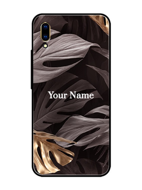 Custom Vivo V11 Pro Personalised Glass Phone Case - Wild Leaves digital paint Design