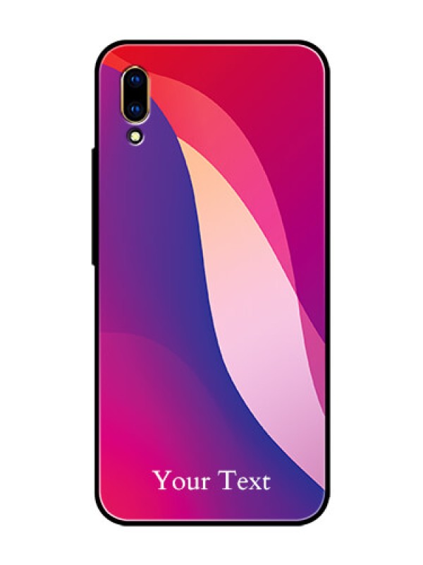 Custom Vivo V11 Pro Personalized Glass Phone Case - Digital abstract Overlap Design