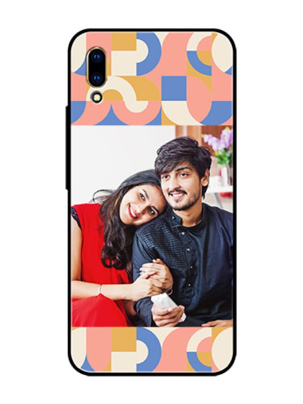 Custom Vivo V11 Pro Photo Printing on Glass Case - Semi-circle Maze Pattern Design