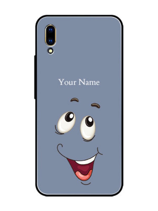 Custom Vivo V11 Pro Photo Printing on Glass Case - Laughing Cartoon Face Design