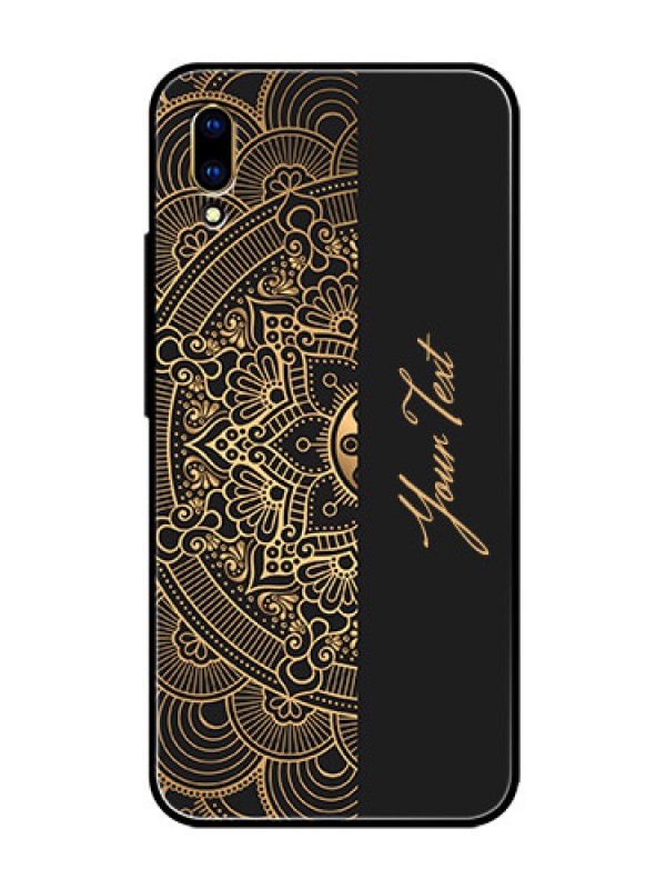 Custom Vivo V11 Pro Photo Printing on Glass Case - Mandala art with custom text Design