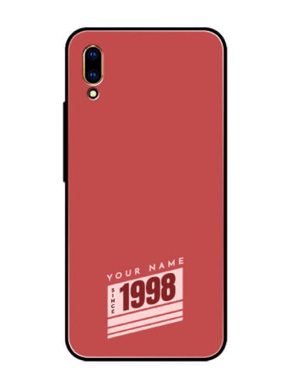 Custom Vivo V11 Pro Custom Glass Phone Case - Red custom year of birth Design