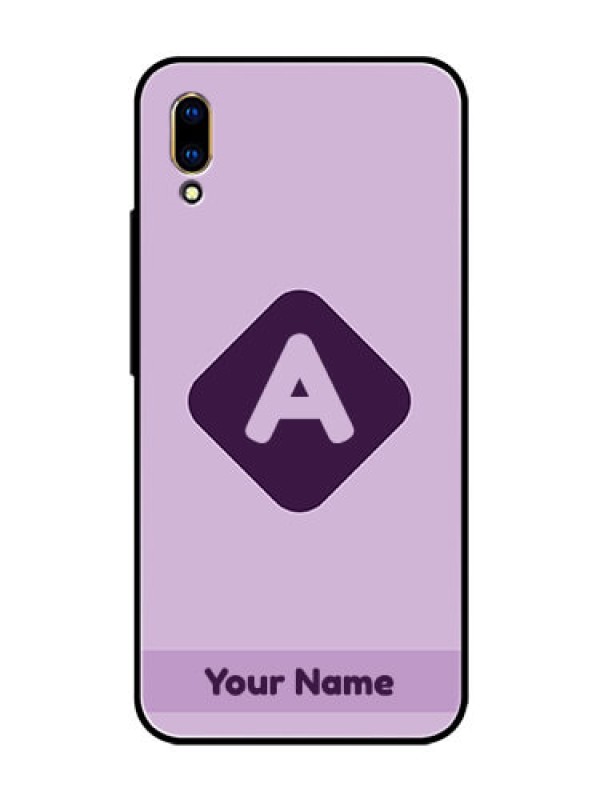 Custom Vivo V11 Pro Custom Glass Mobile Case - Custom Letter in curved badge Design