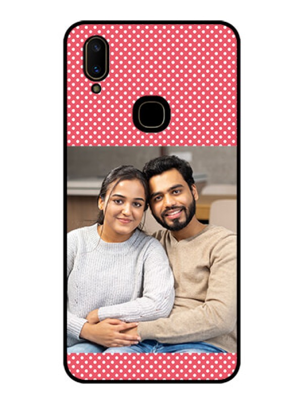 Custom Vivo V11 Custom Glass Phone Case  - White Dotted Design