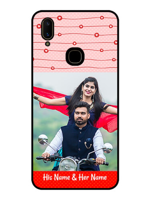 Custom Vivo V11 Personalized Glass Phone Case  - Red Pattern Case Design
