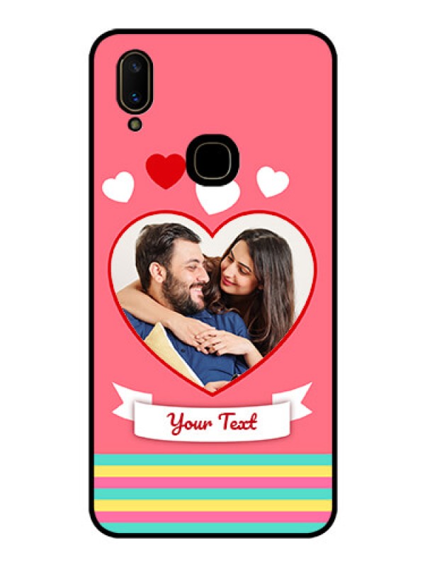 Custom Vivo V11 Photo Printing on Glass Case  - Love Doodle Design