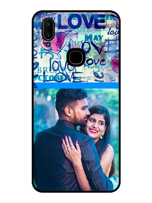 Custom Vivo V11 Custom Glass Mobile Case  - Colorful Love Design