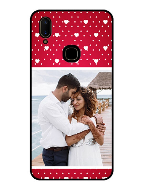 Custom Vivo V11 Photo Printing on Glass Case  - Hearts Mobile Case Design