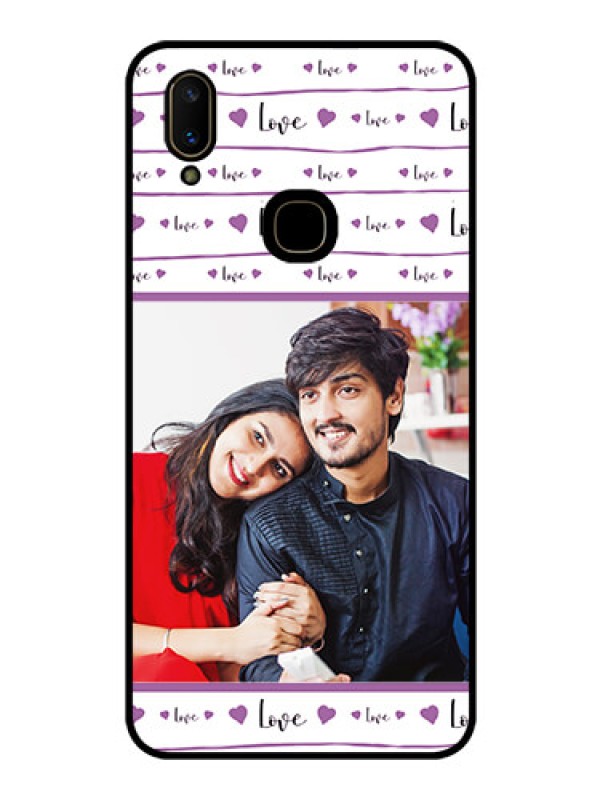 Custom Vivo V11 Custom Glass Mobile Case  - Couples Heart Design
