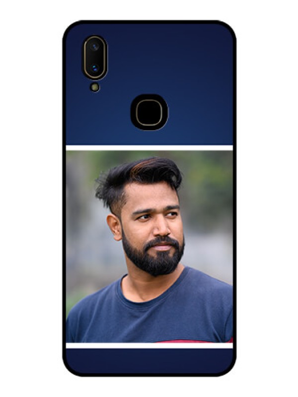 Custom Vivo V11 Personalized Glass Phone Case  - Simple Royal Blue Design