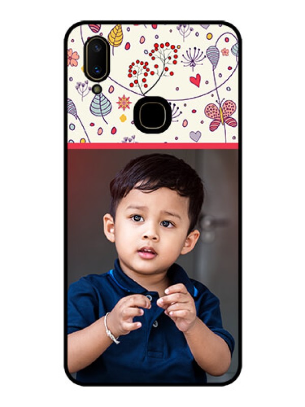 Custom Vivo V11 Custom Glass Mobile Case  - Premium Floral Design