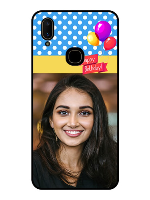 Custom Vivo V11 Custom Glass Mobile Case  - Happy Birthday Design