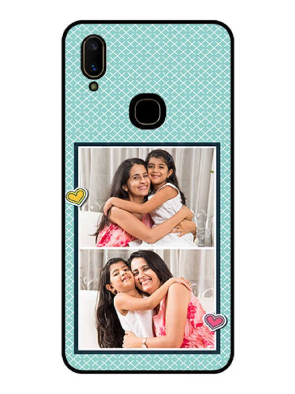 Custom Vivo V11 Custom Glass Phone Case  - 2 Image Holder with Pattern Design