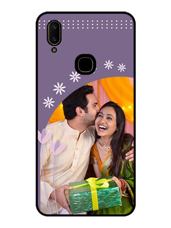 Custom Vivo V11 Custom Glass Mobile Case  - Lavender flowers design 