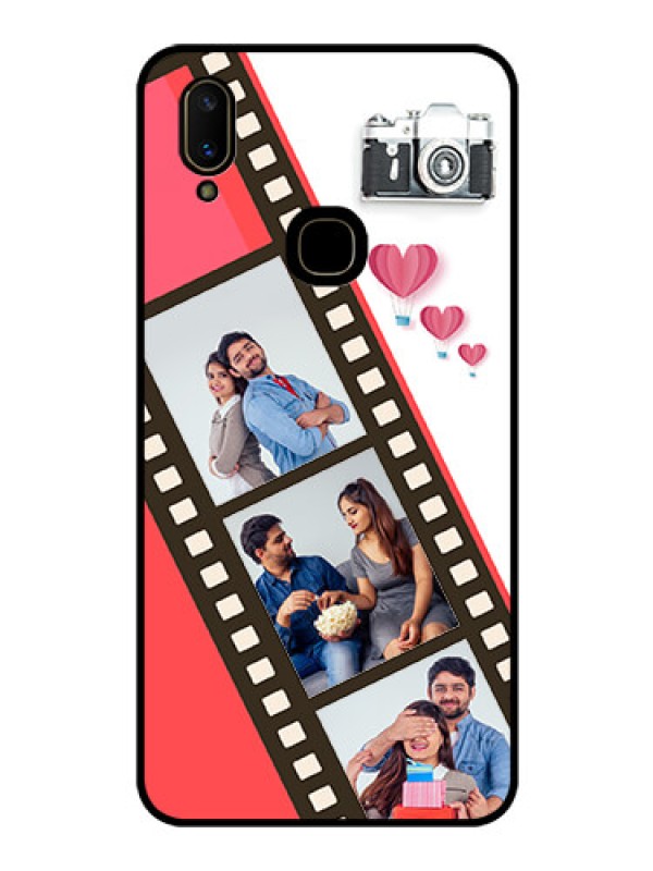 Custom Vivo V11 Personalized Glass Phone Case  - 3 Image Holder with Film Reel