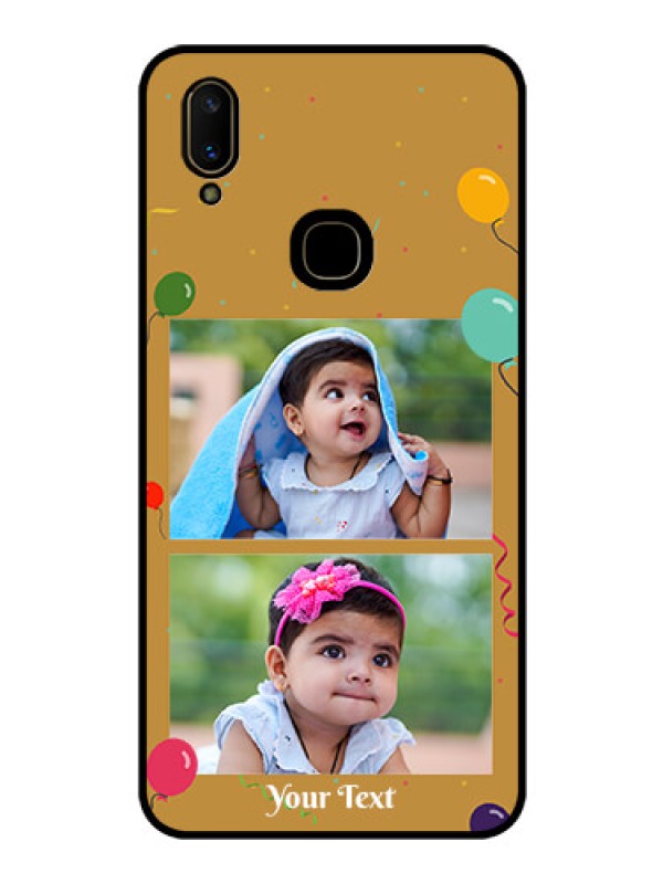 Custom Vivo V11 Personalized Glass Phone Case  - Image Holder with Birthday Celebrations Design