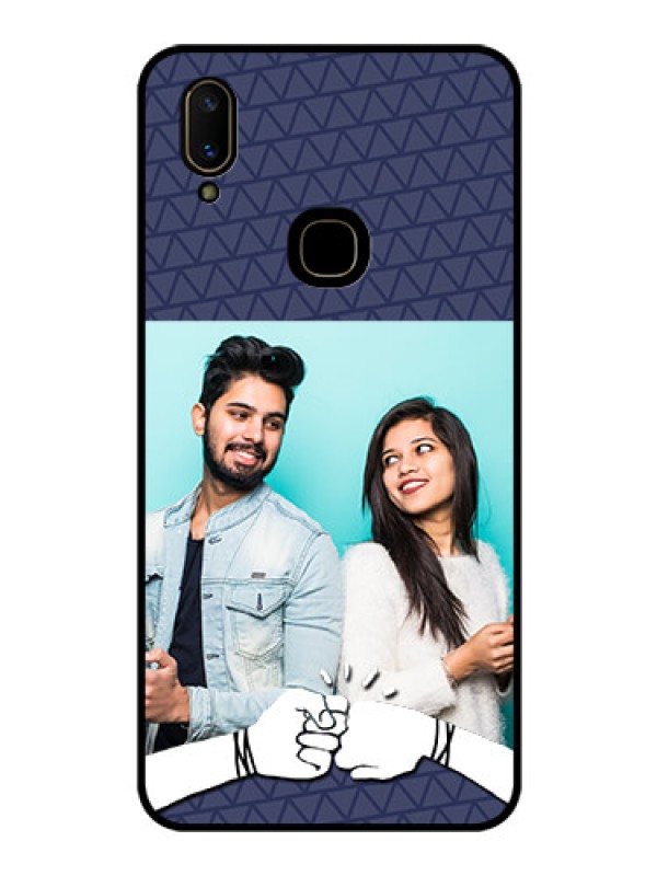 Custom Vivo V11 Photo Printing on Glass Case  - with Best Friends Design  