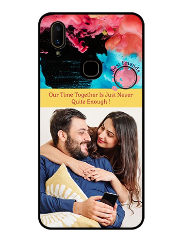 Custom Vivo V11 Custom Glass Mobile Case  - Quote with Acrylic Painting Design