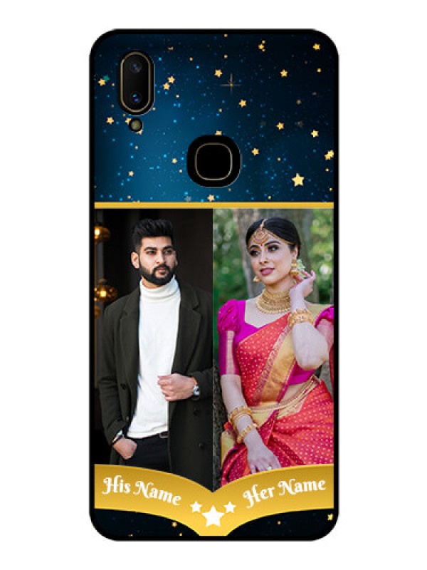 Custom Vivo V11 Custom Glass Phone Case  - Galaxy Stars Backdrop Design