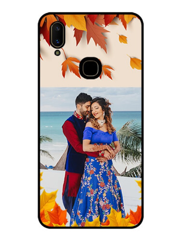 Custom Vivo V11 Photo Printing on Glass Case  - Autumn Maple Leaves Design