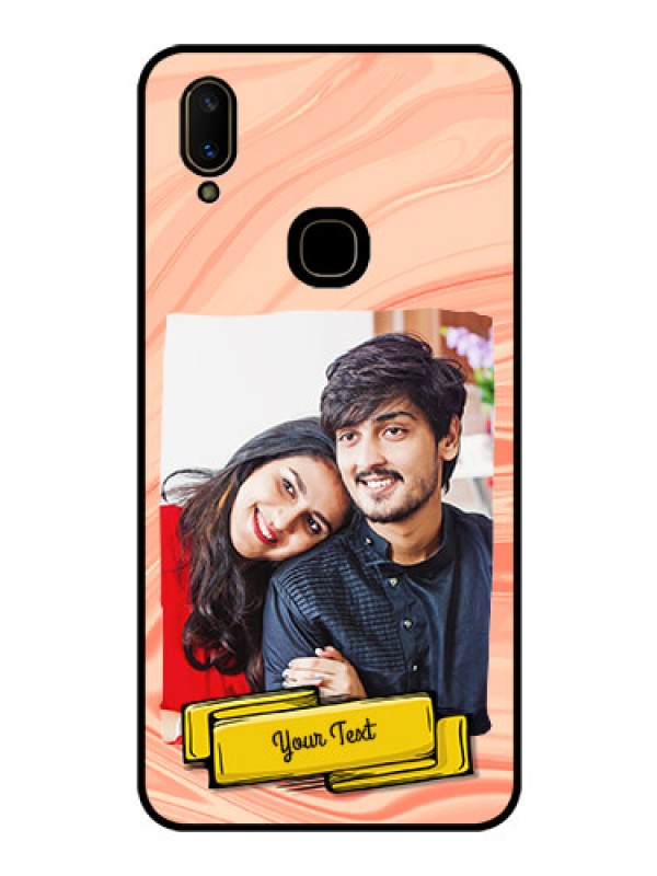 Custom Vivo V11 Personalized Glass Phone Case  - Marble Texture Design