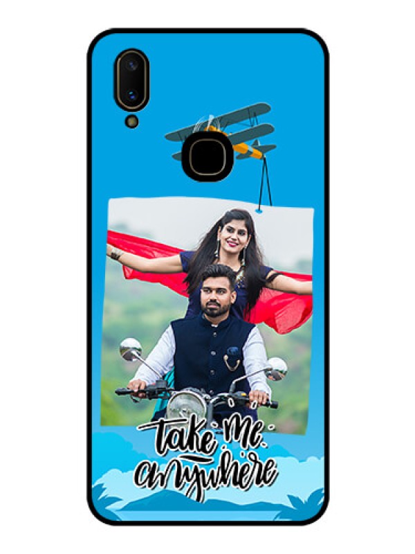 Custom Vivo V11 Custom Glass Mobile Case  - Traveller Design 