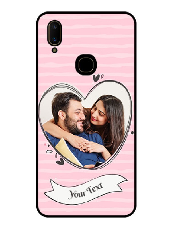 Custom Vivo V11 Custom Glass Phone Case  - Vintage Heart Design