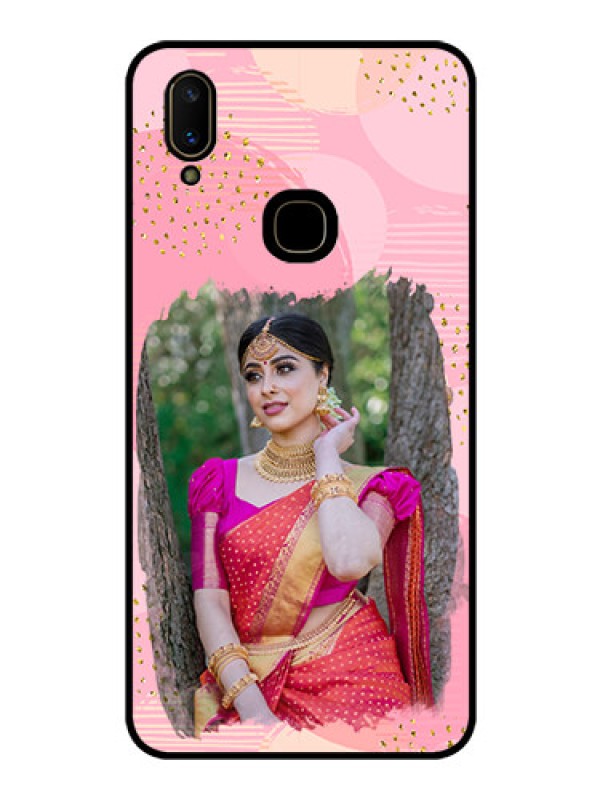 Custom Vivo V11 Personalized Glass Phone Case  - Gold Glitter Splash Design