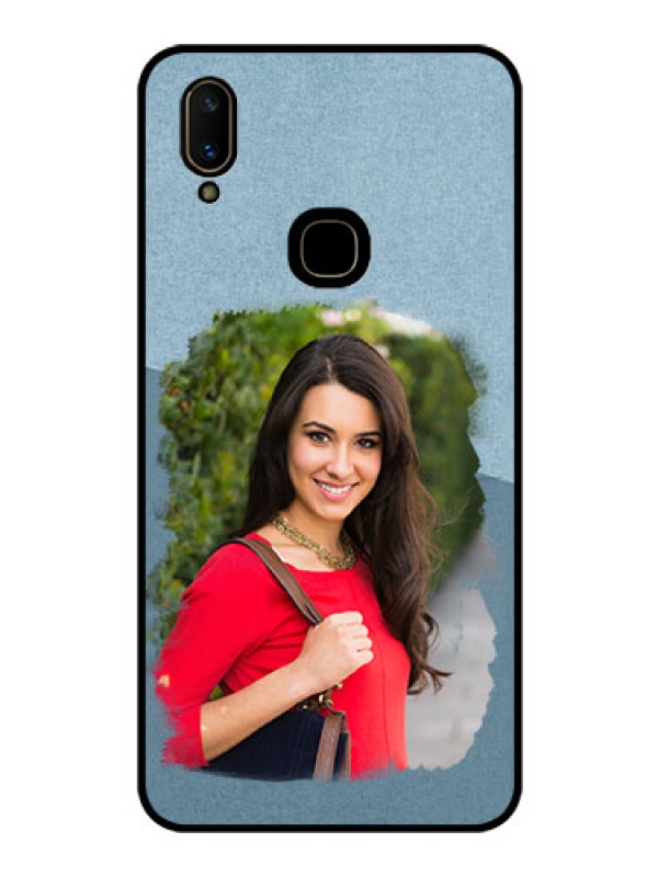Custom Vivo V11 Custom Glass Mobile Case  - Grunge Line Art Design