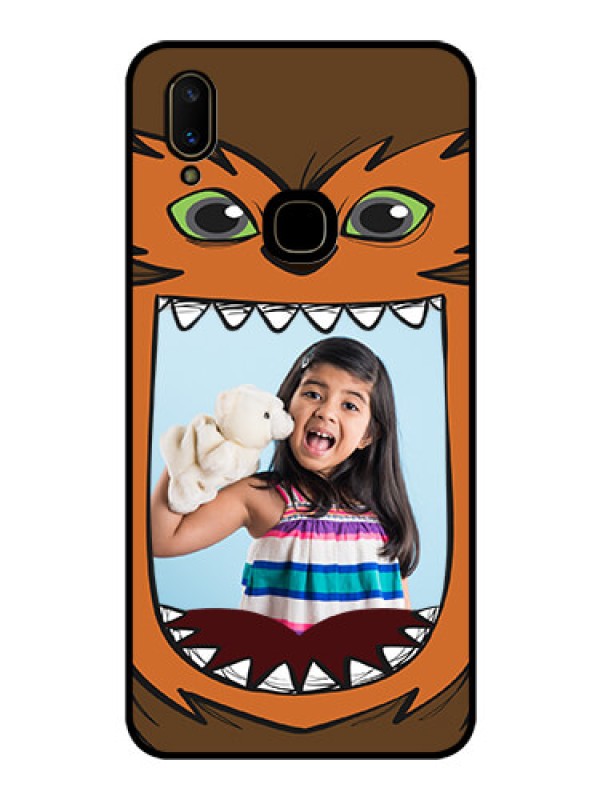Custom Vivo V11 Photo Printing on Glass Case  - Owl Monster Back Case Design