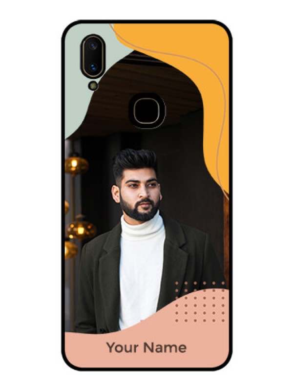 Custom Vivo V11 Personalized Glass Phone Case - Tri-coloured overlay design
