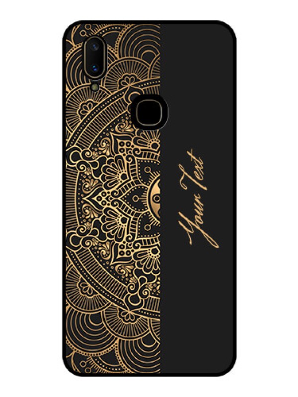 Custom Vivo V11 Photo Printing on Glass Case - Mandala art with custom text Design