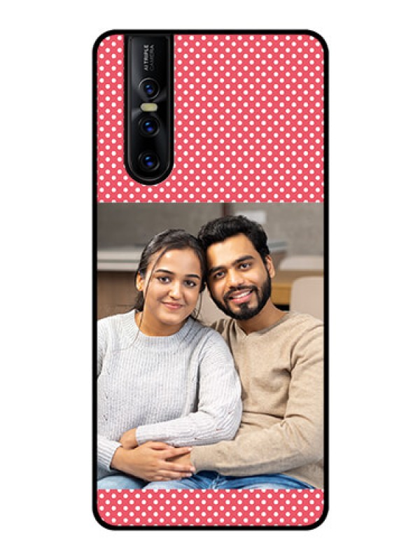 Custom Vivo V15 Pro Custom Glass Phone Case  - White Dotted Design
