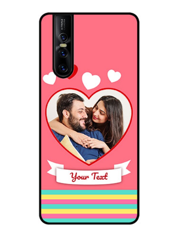 Custom Vivo V15 Pro Photo Printing on Glass Case  - Love Doodle Design