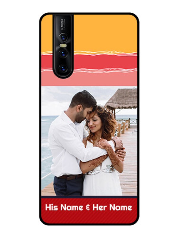 Custom Vivo V15 Pro Custom Glass Mobile Case  - Colorful Case Design