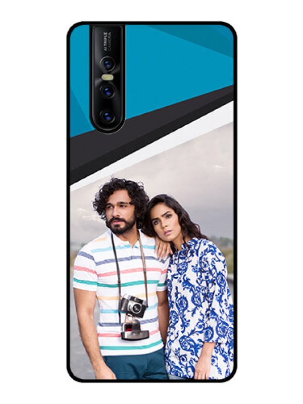 Custom Vivo V15 Pro Photo Printing on Glass Case  - Simple Pattern Photo Upload Design